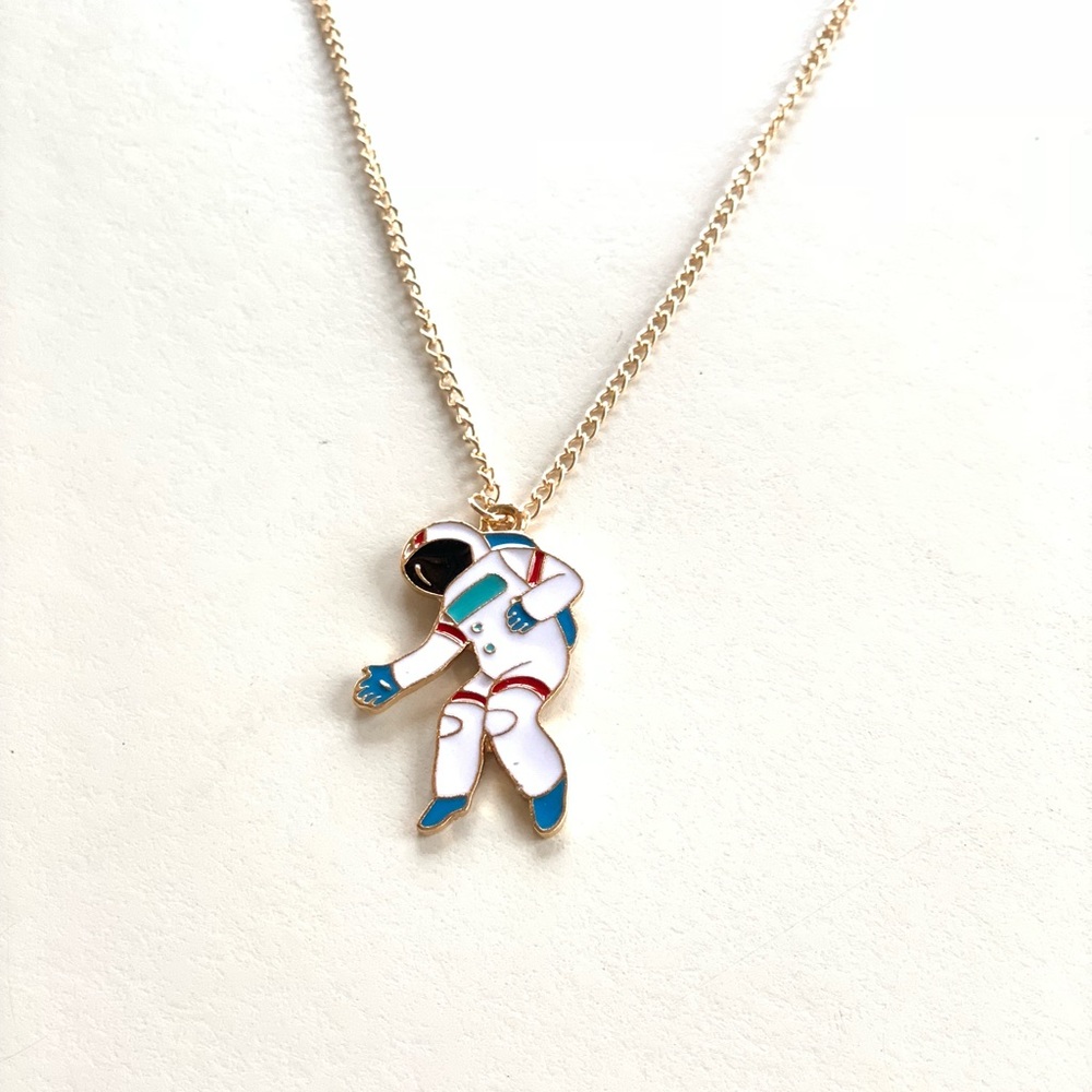NEW Little Astronaut Space Series Necklace Gold